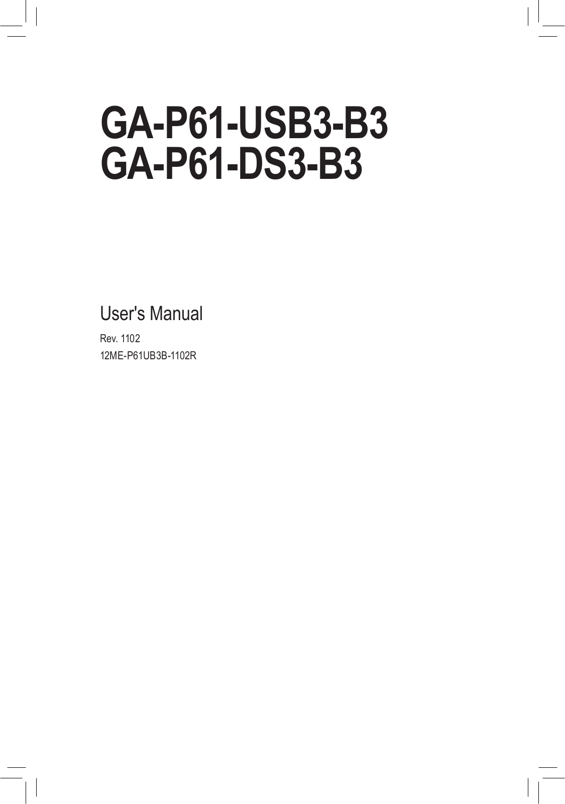 Gigabyte GA-P61-DS3-B3 User Manual