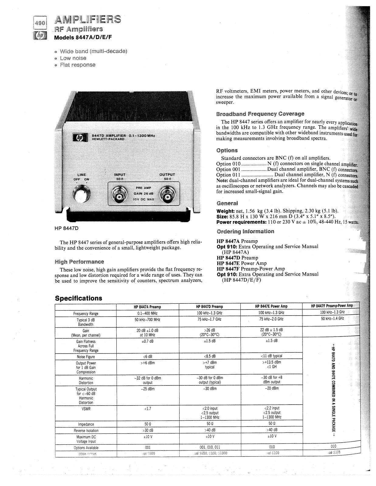Keysight (Agilent) 8447E Data Sheet