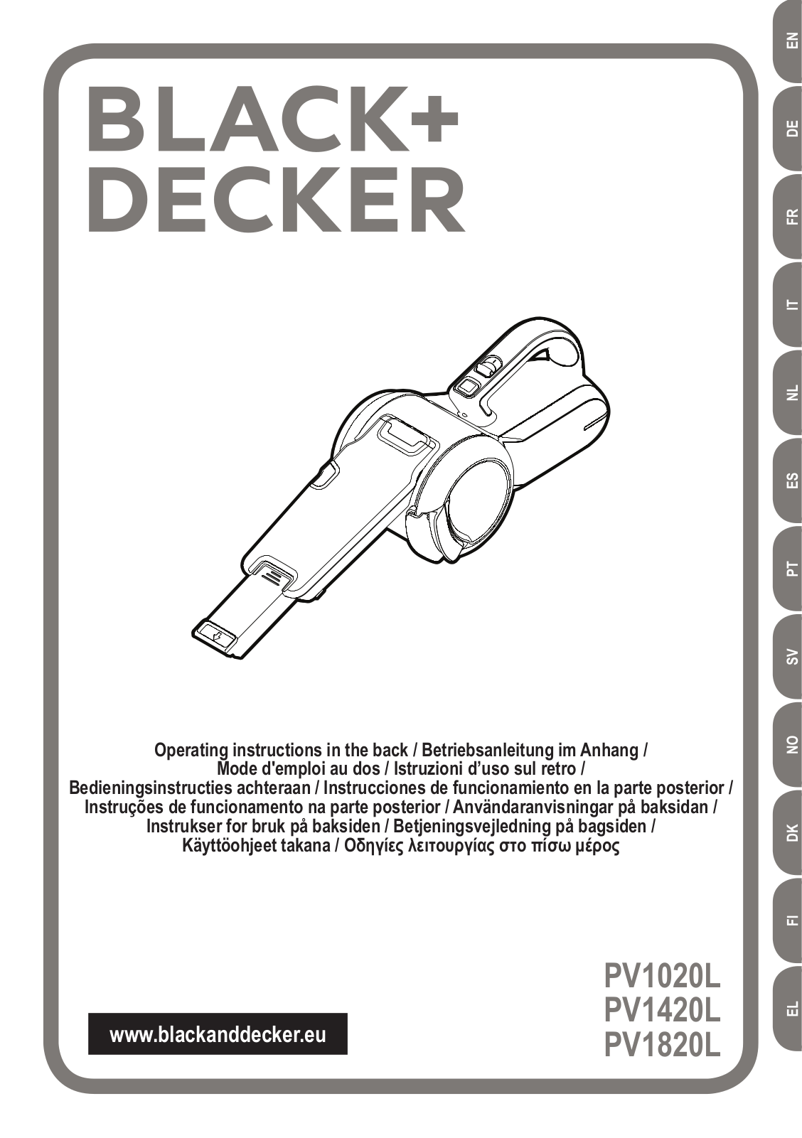 Black & Decker PV1420L, PV1020L, PV1820L User Manual