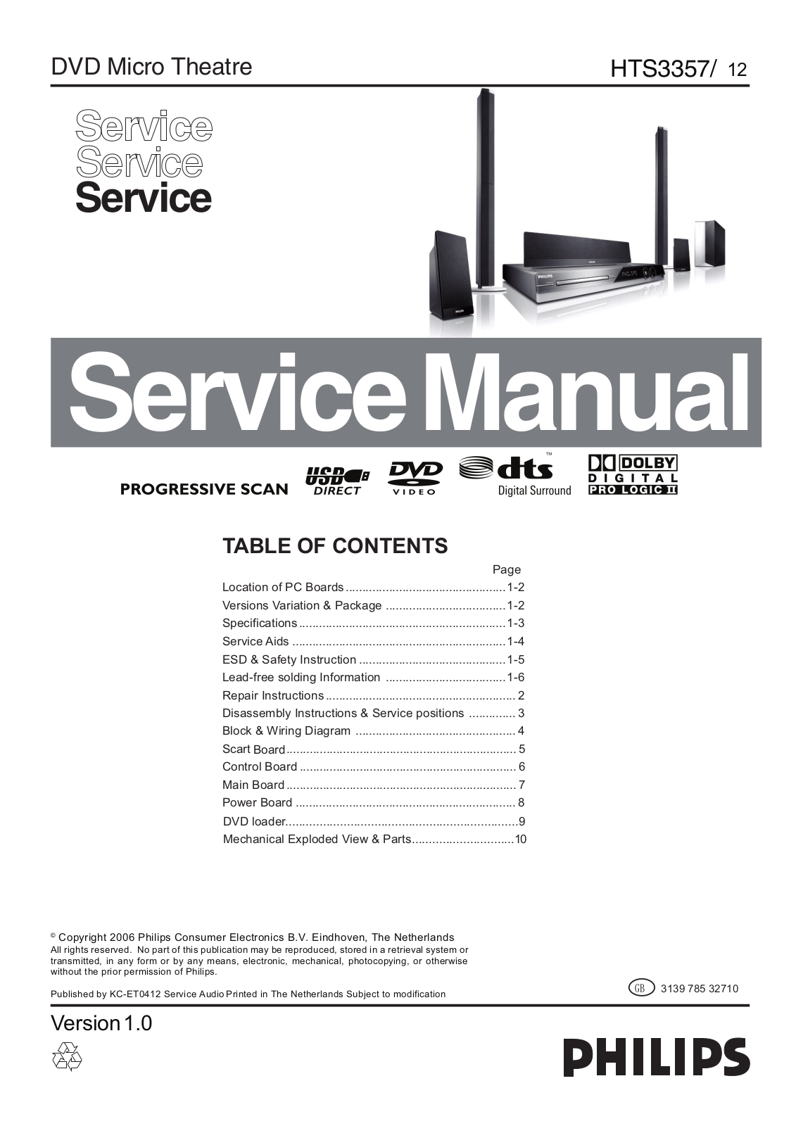 PHILIPS HTS3357- 12 Service Manual