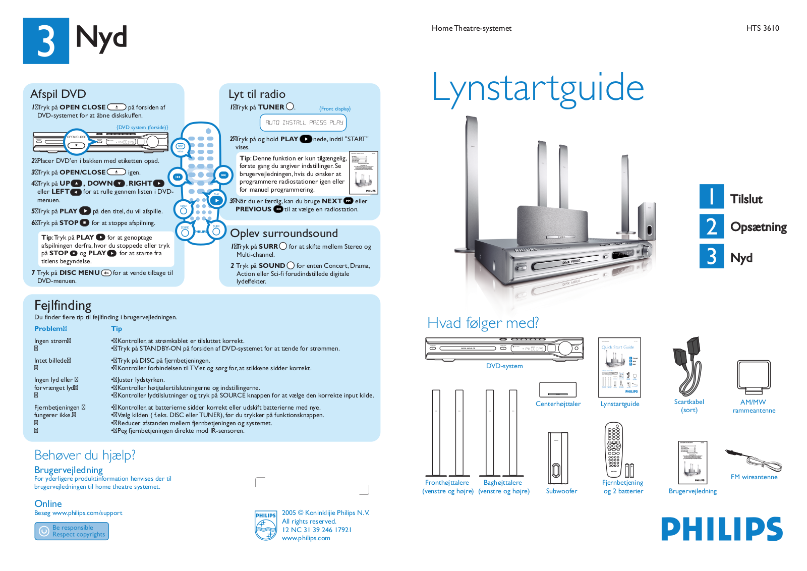 Philips HTS 3610 Getting Started Guide