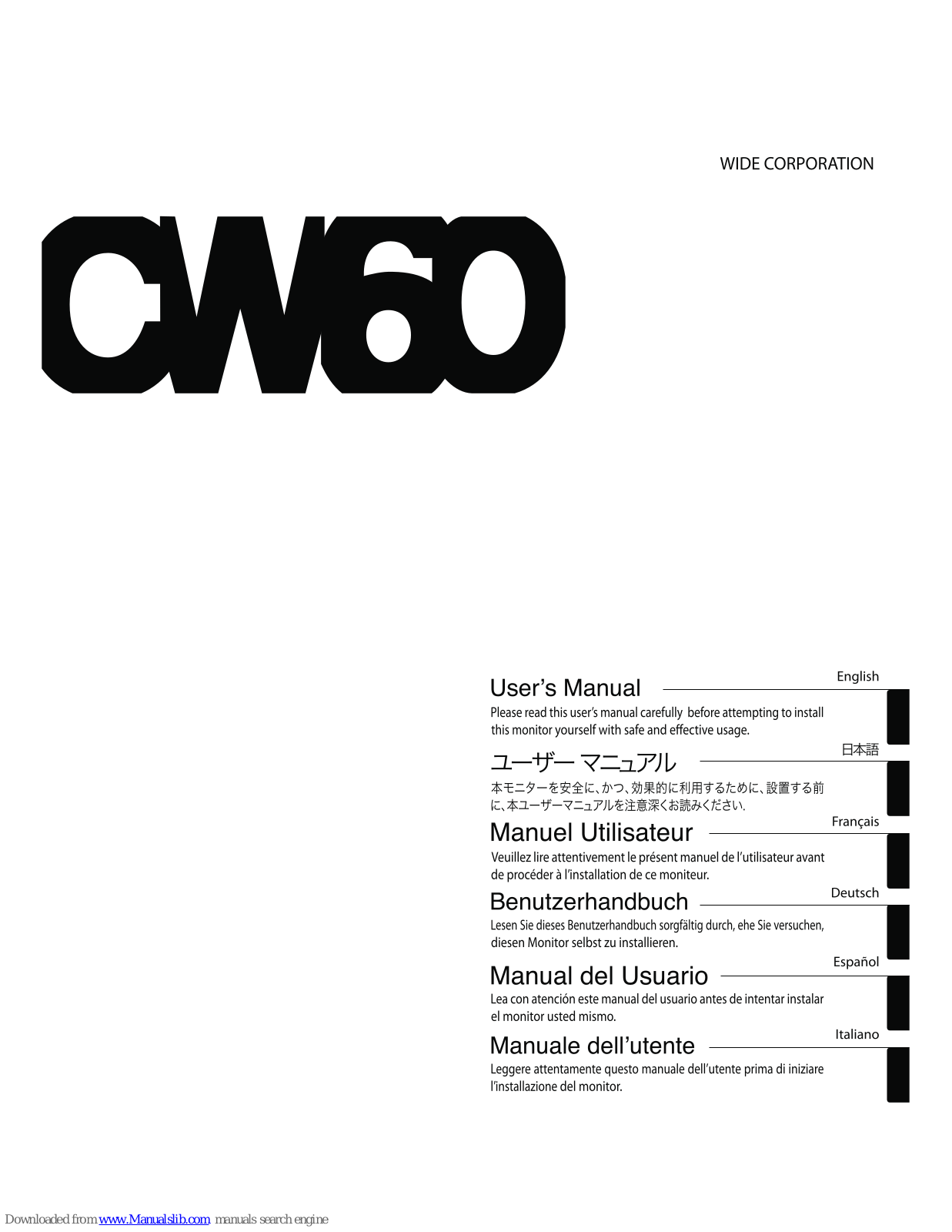 Wide CW60 User Manual