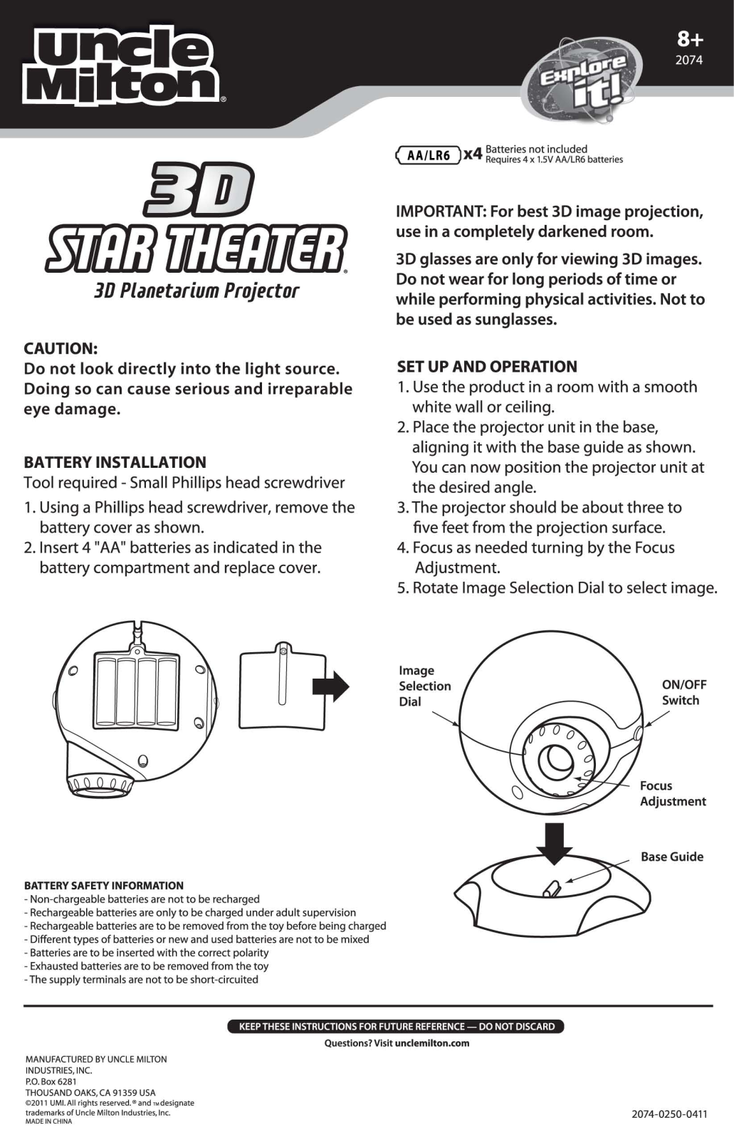 Uncle Milton Industries AA-LR6 User Manual