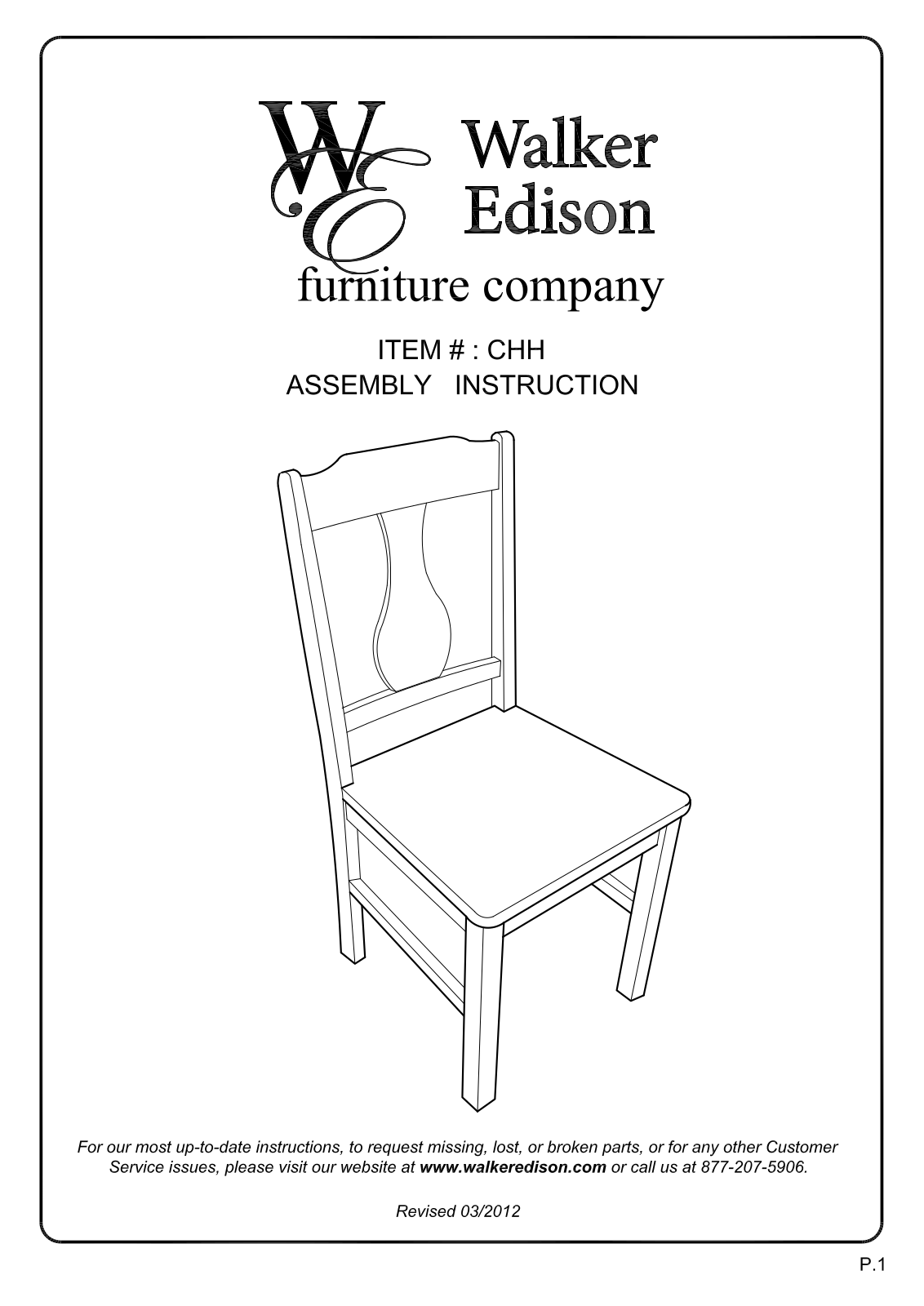 Walker Edison Furniture CHH chair User Manual