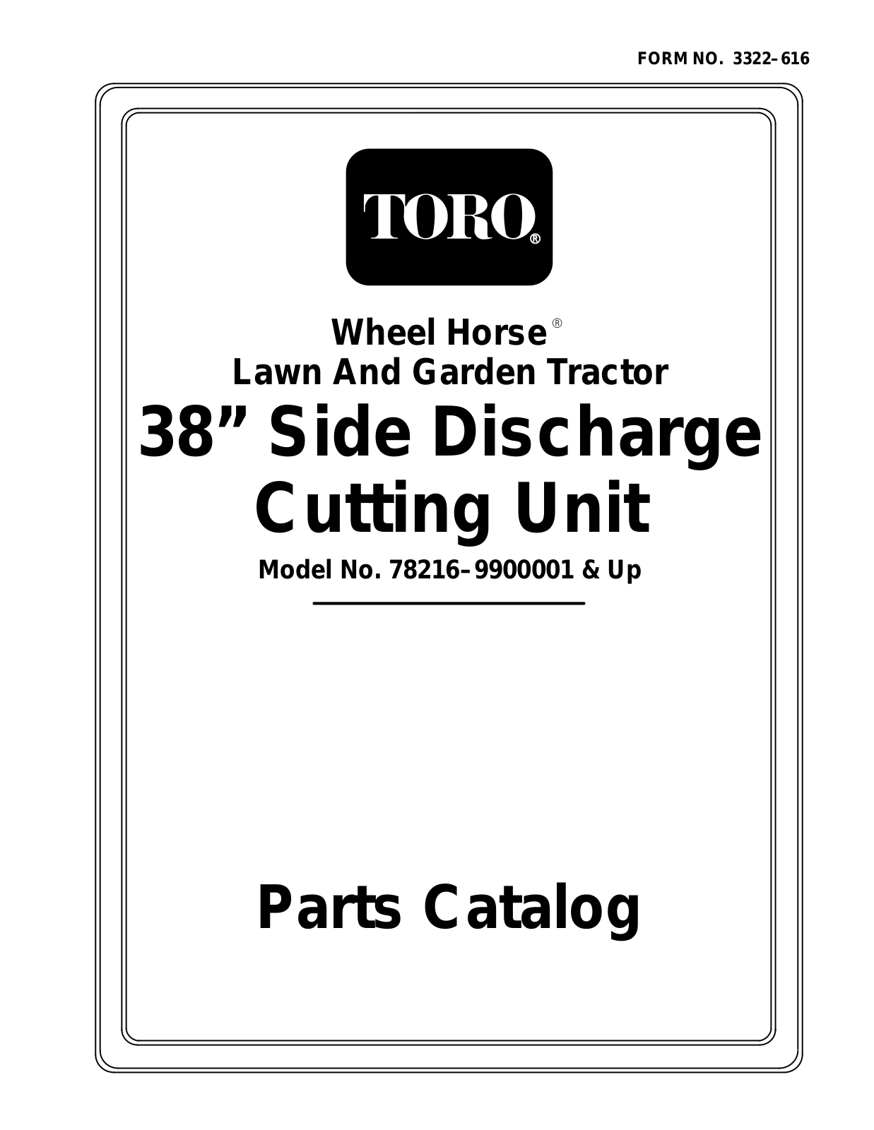 Toro 78216 Parts Catalogue