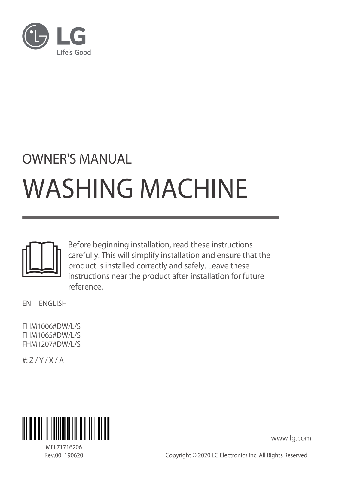 LG FHM1207ZDL Owner’s Manual