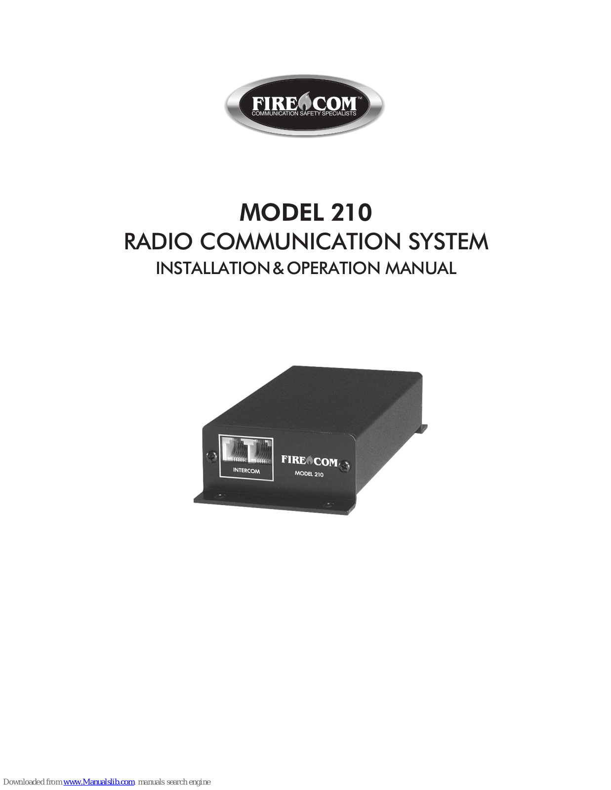 Fire Com 210 Installation & Operation Manual - ManualMachine.com
