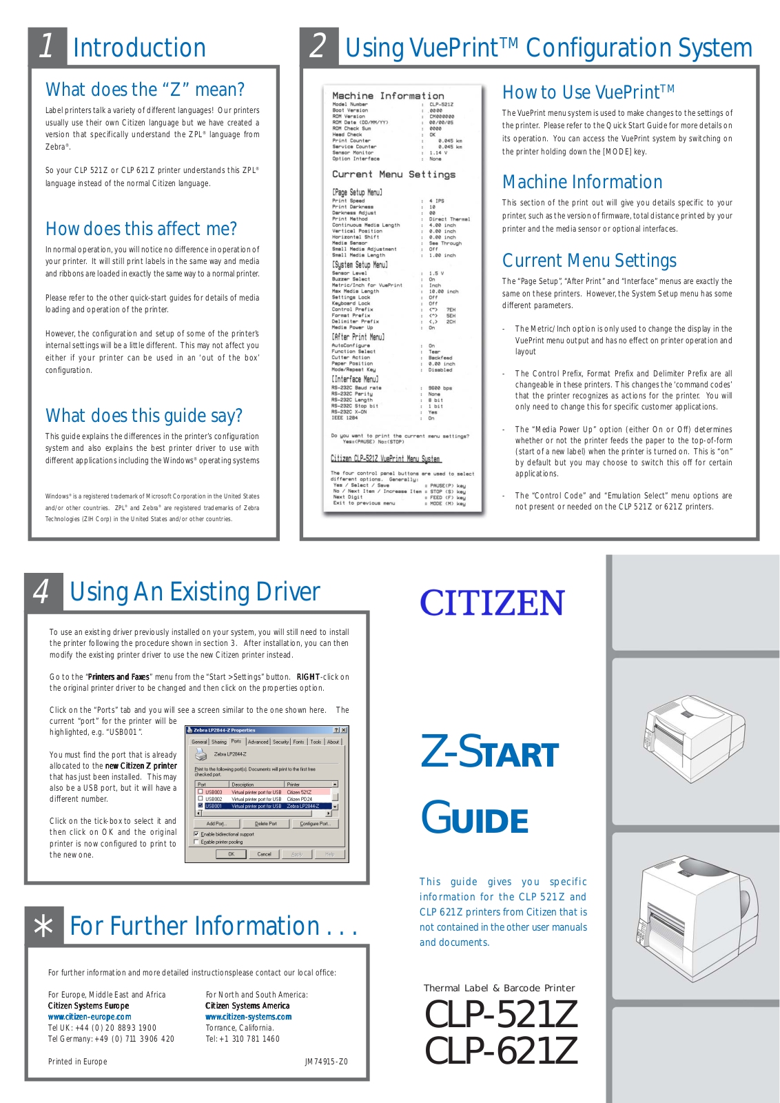 Citizen CLP-521Z, CLP-621Z User Manual