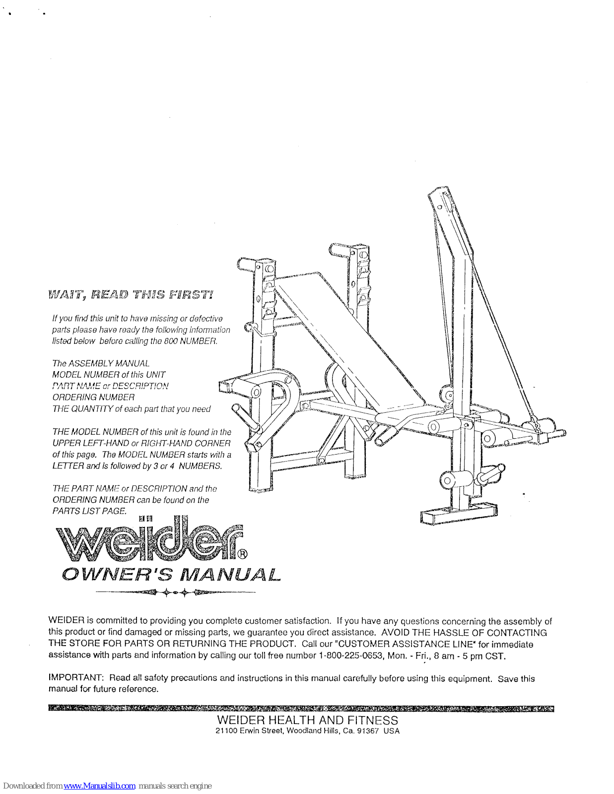 Weider Esb5 Board Manual