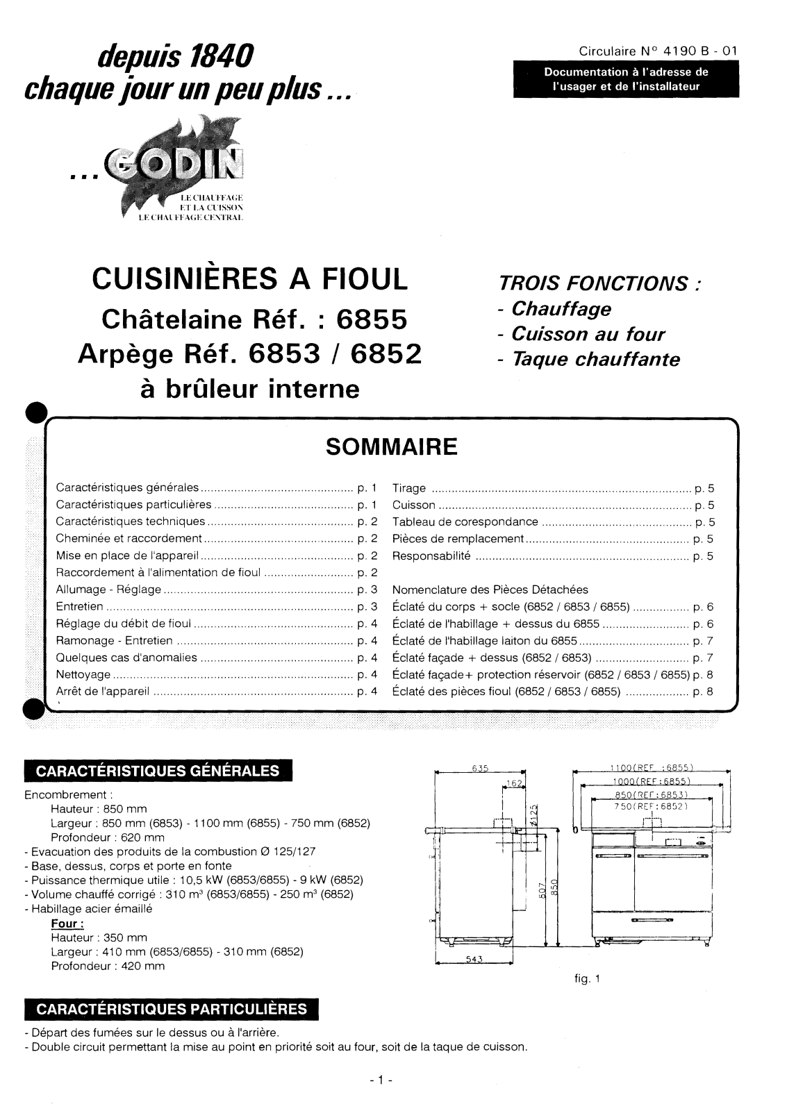 GODIN 6853, 6852, 6855 User Manual - ManualMachine.com