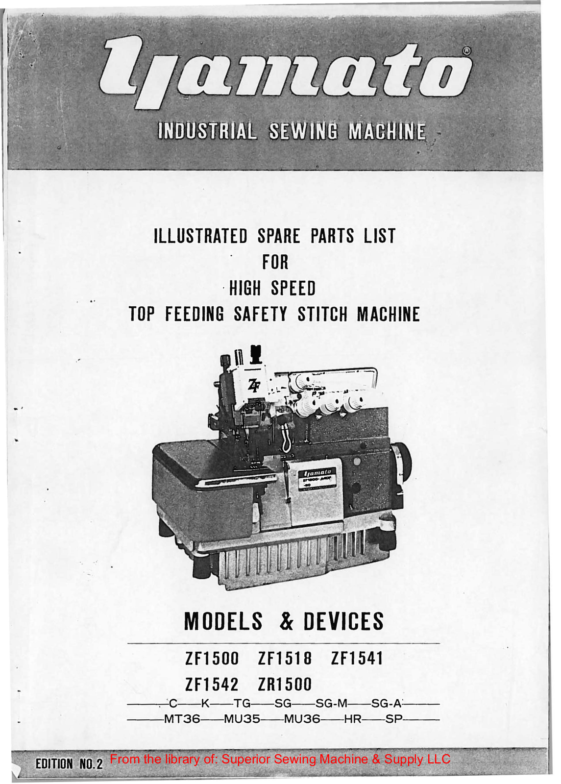 Yamato ZF1500, ZF1518, ZF1541, ZF1542, ZR1500 User Manual