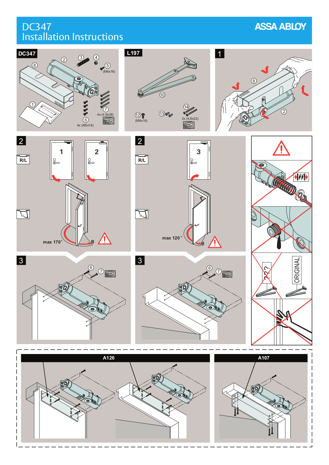 ASSA ABLOY DC340, DC347 User Manual