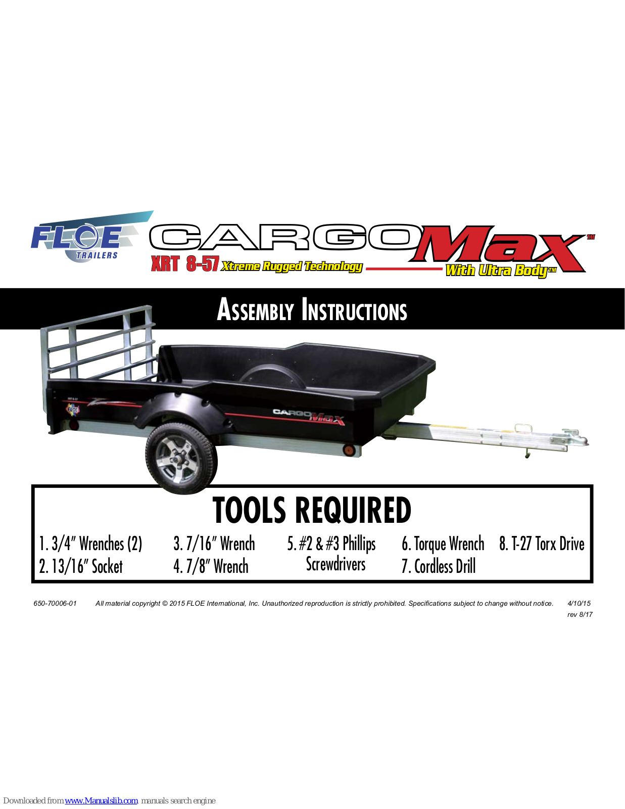 Floe Cargo Max 650-70006-01 Assembly Instructions Manual