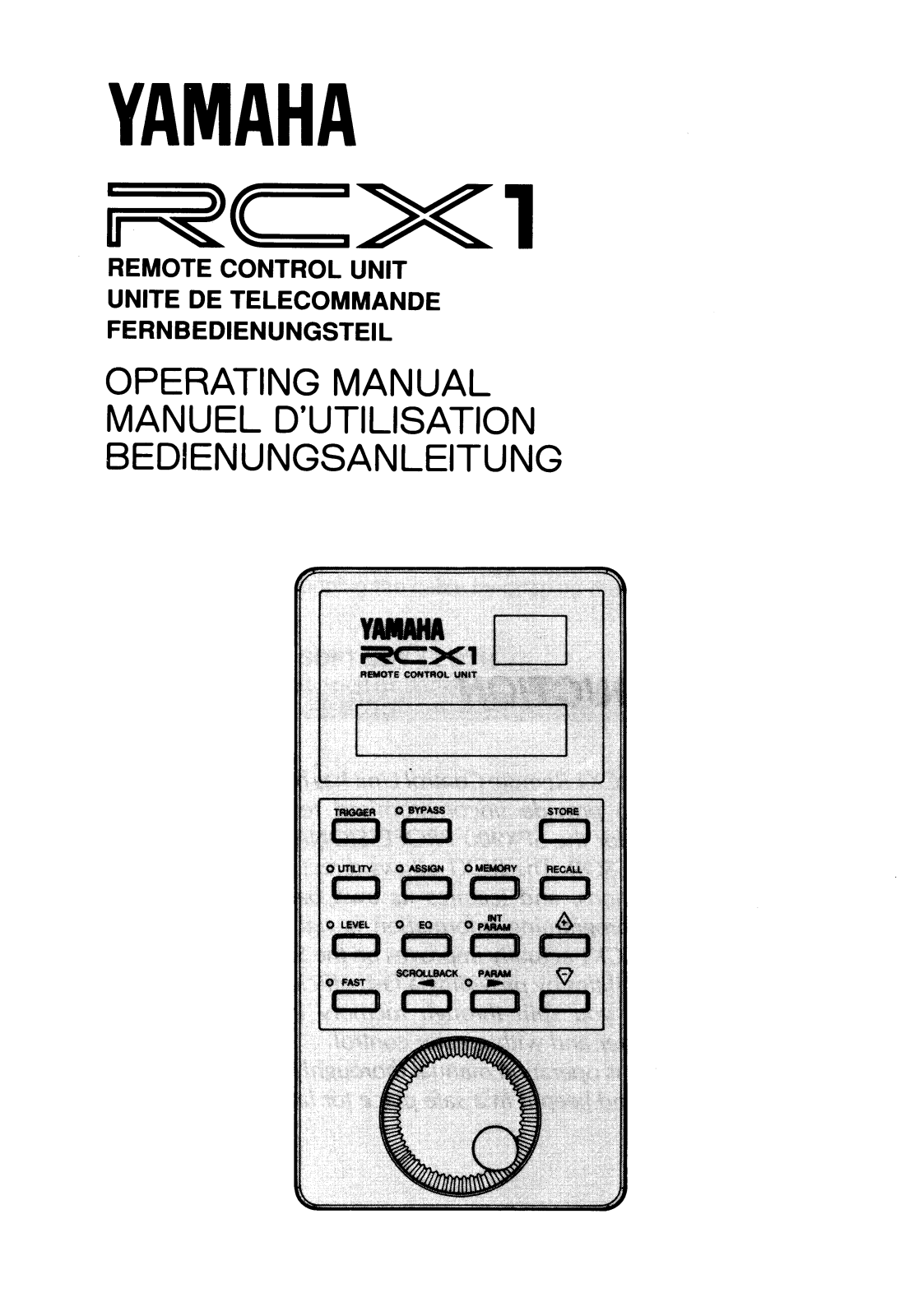 Yamaha RCX1 User Manual