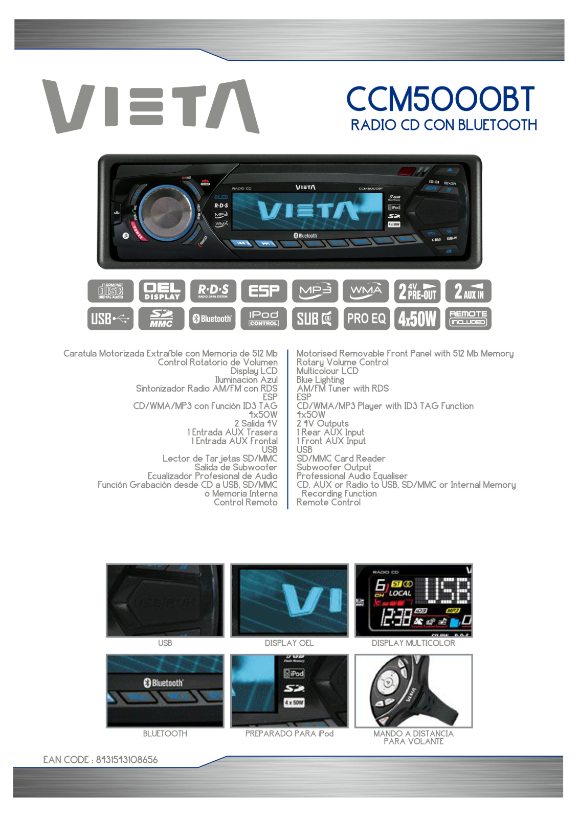 Vieta CCM5000BT, CM5000BT DATASHEET