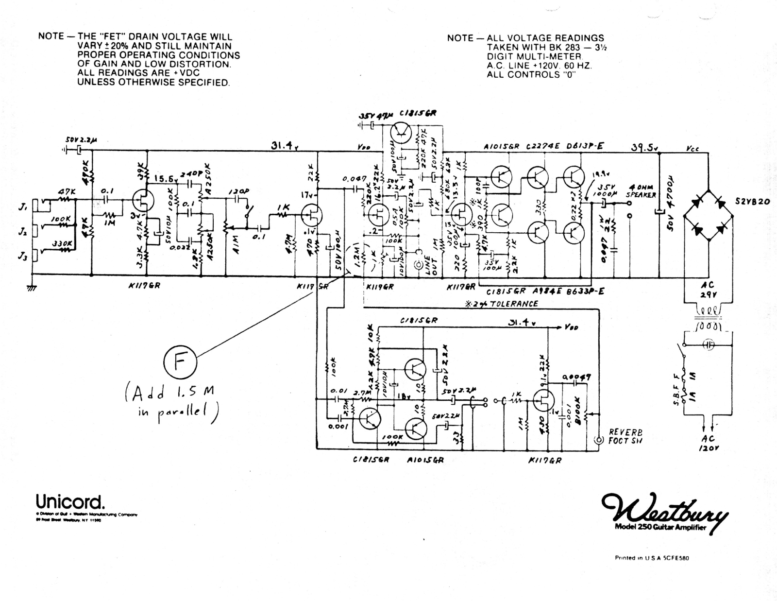 Westbury 250 schematic