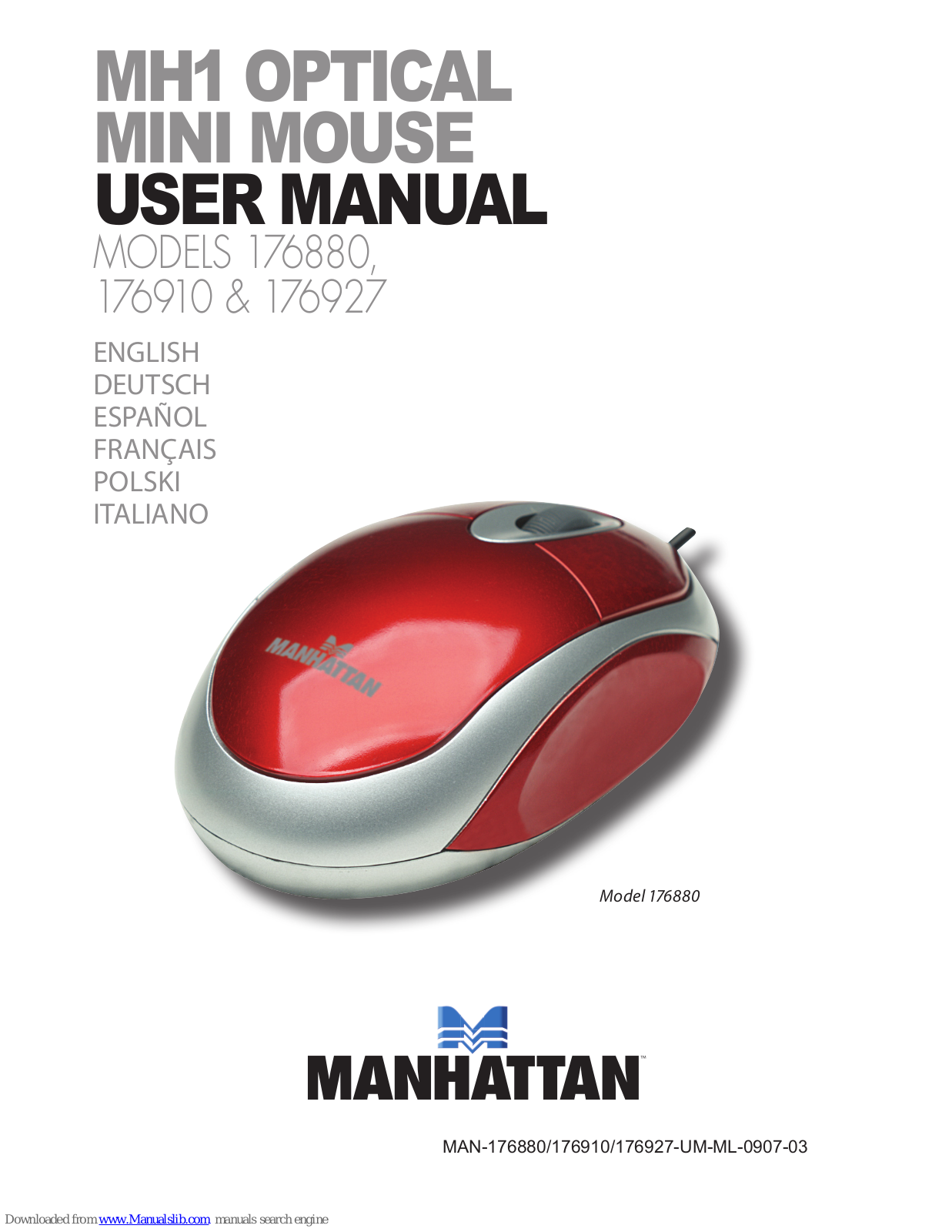 Manhattan 176880, 176927, 176910, 160339, 177559 User Manual