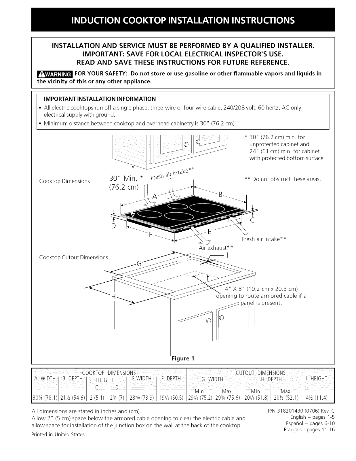 Electrolux E30IC75FSS1, E30IC75FSS3, E30IC75FSS4, E30IC75FSS5 Installation Guide - ManualMachine.com