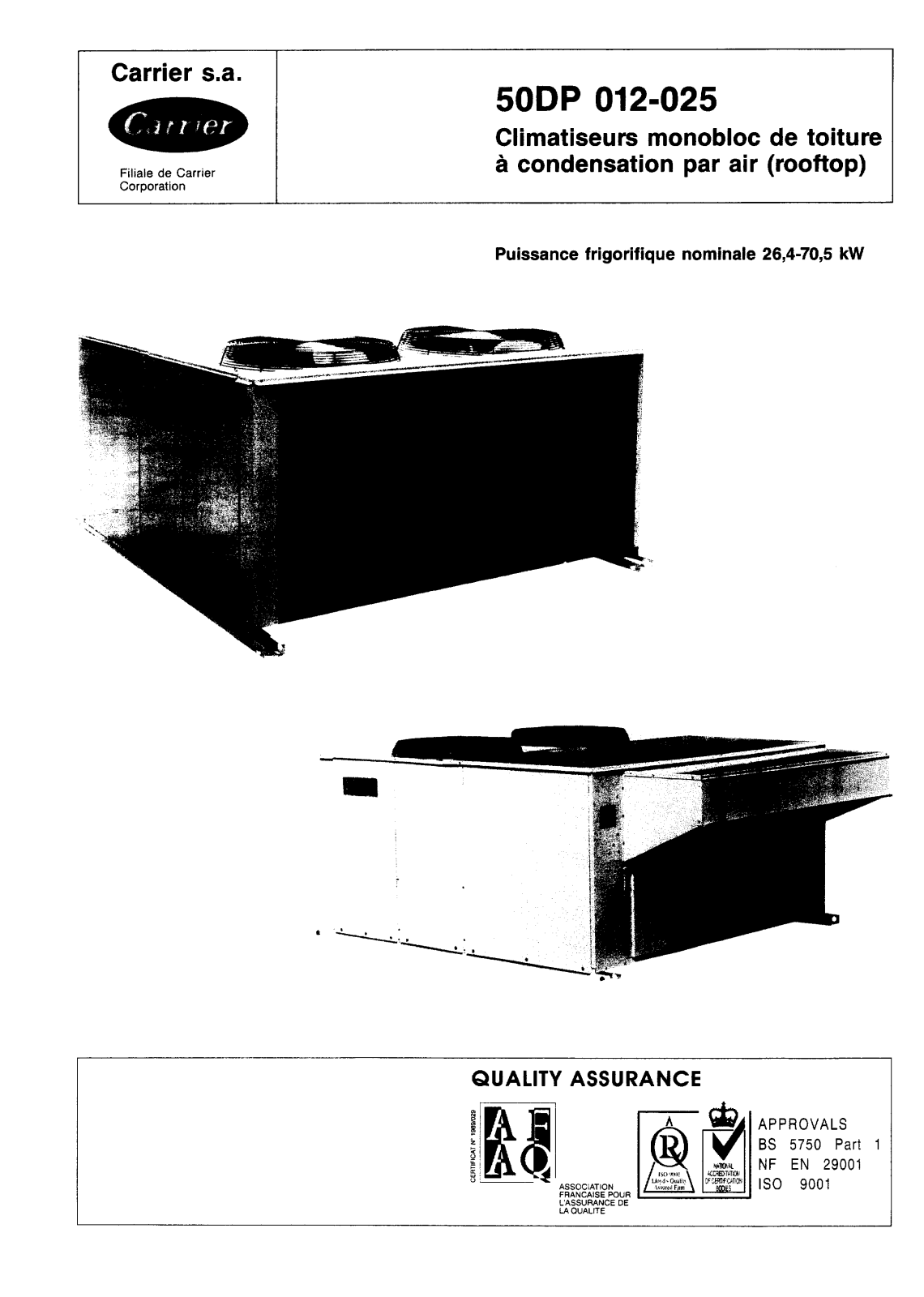 Carrier 50DP012-025DOC User Manual