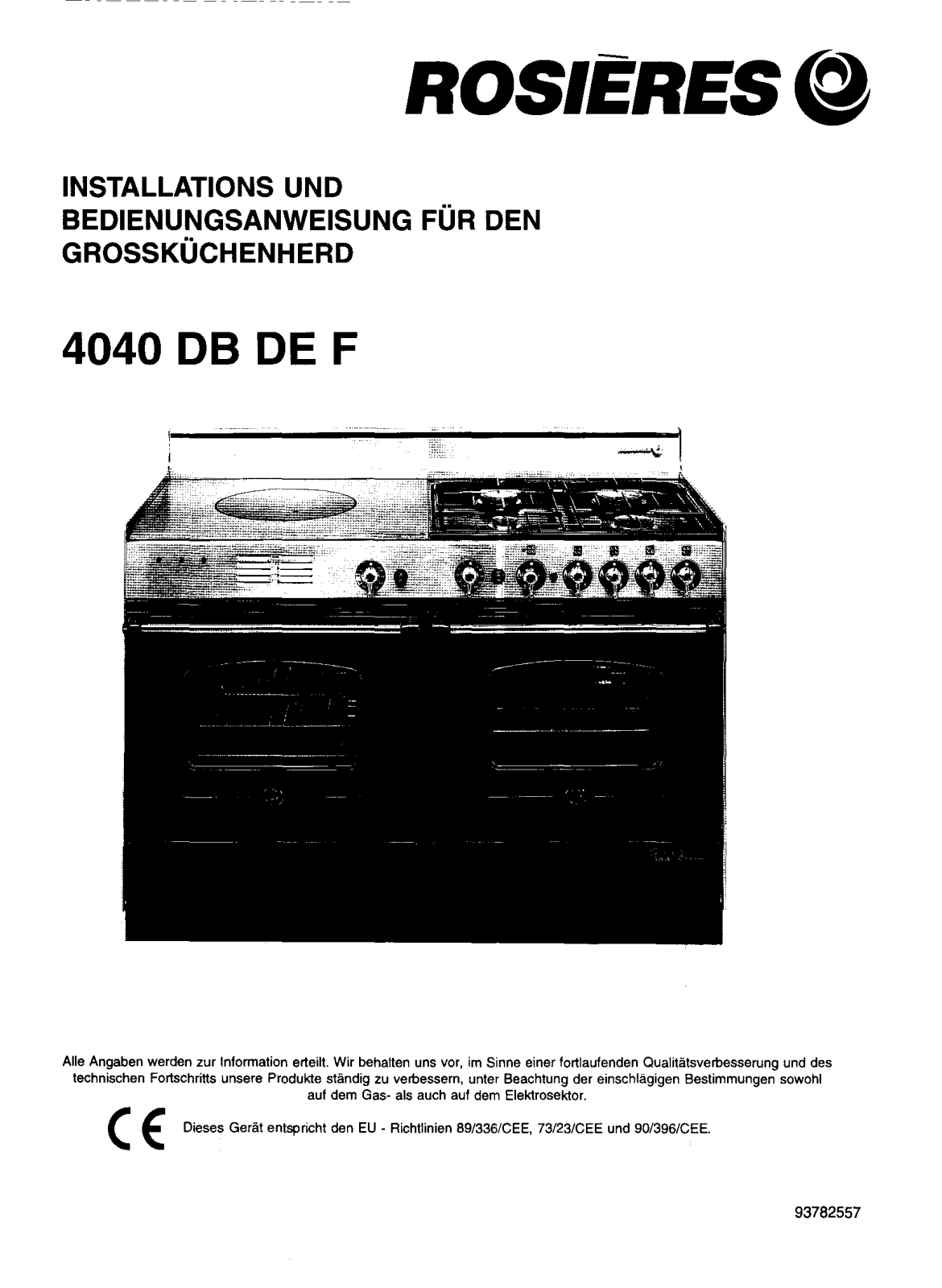 Rosieres 4040 DB User Manual