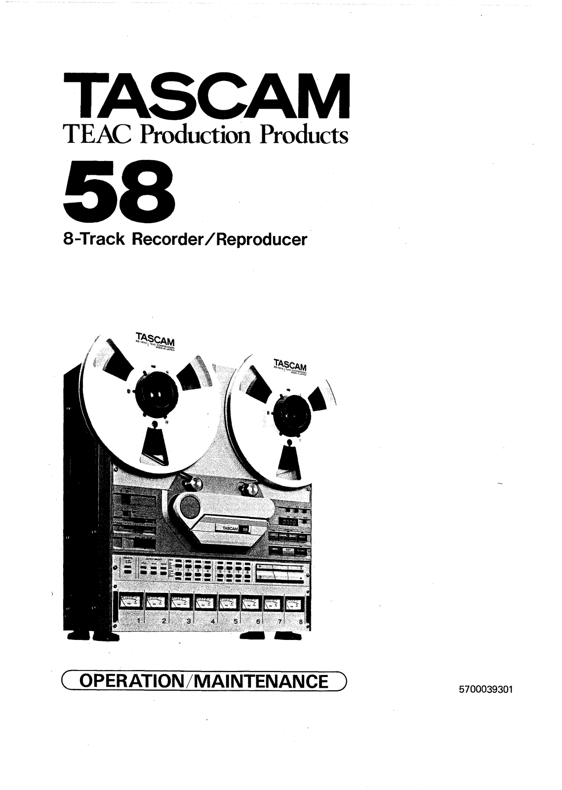 Tascam 58 User Manual