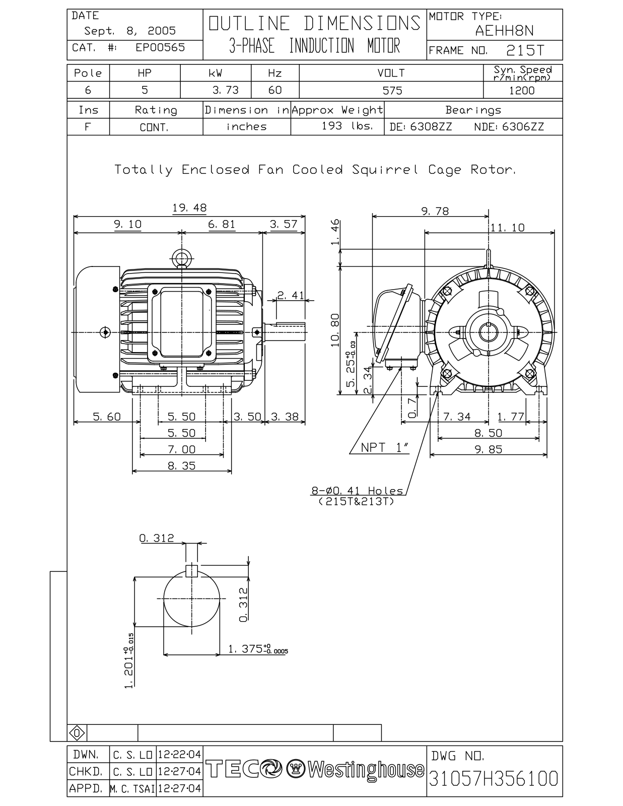 Teco EP00565 Reference Drawing