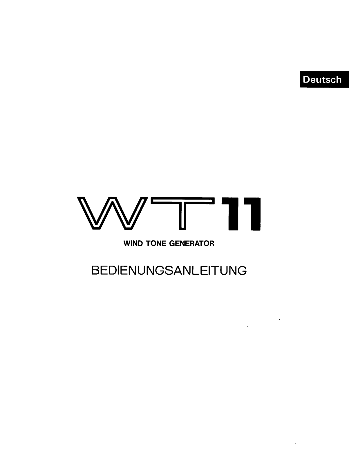 Yamaha WT11 User Manual