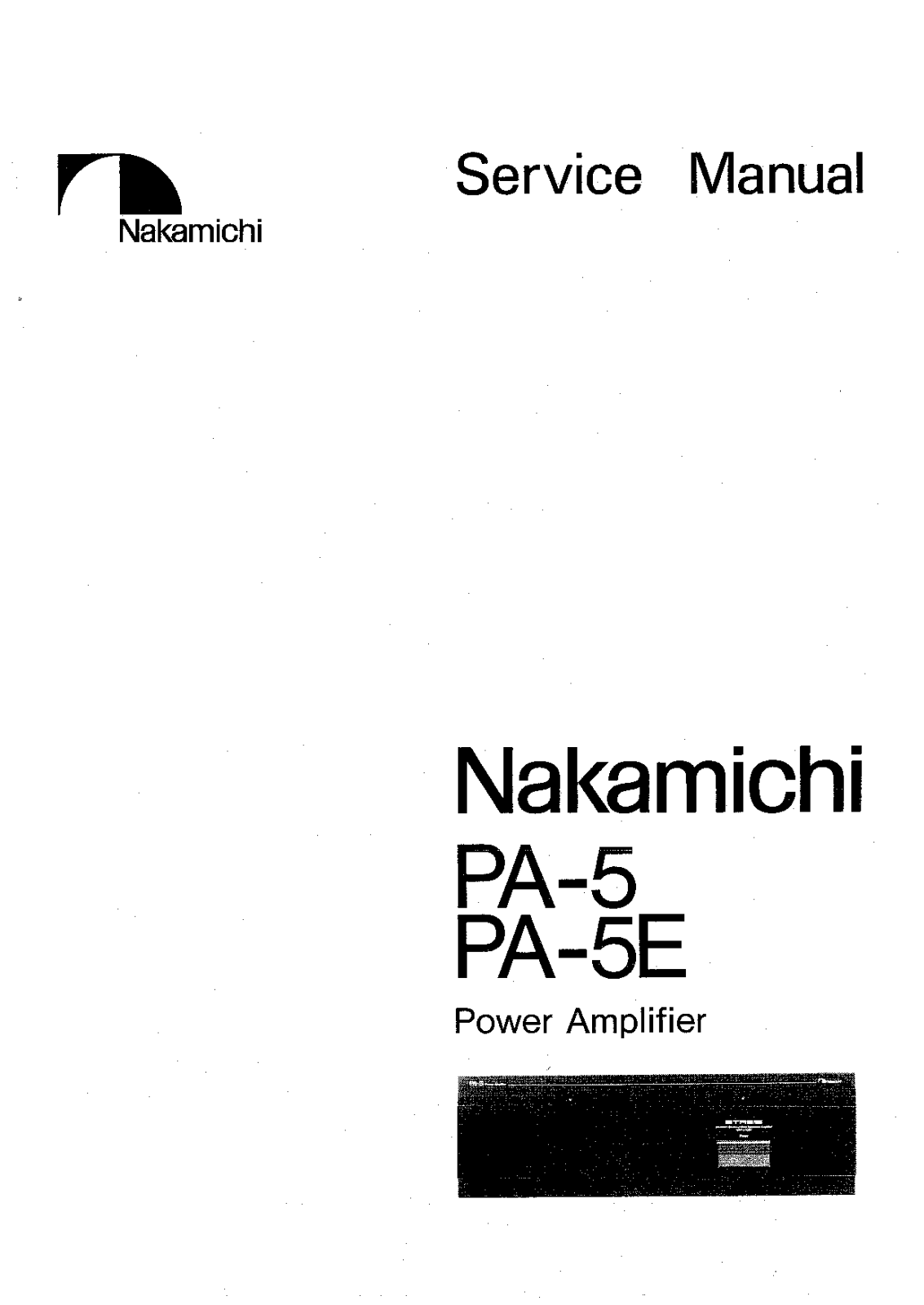 Nakamichi PA-5-E Service manual