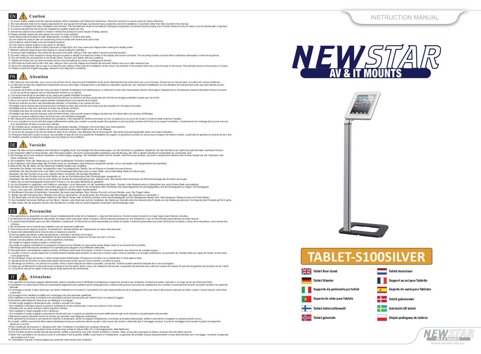 Newstar TABLET-S100SILVER User Manual