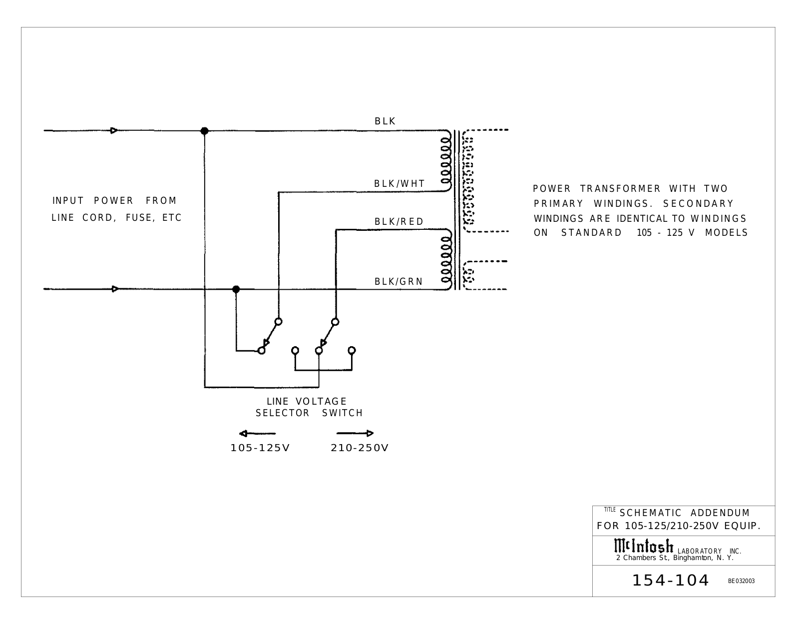 Mcintosh 115v schematic