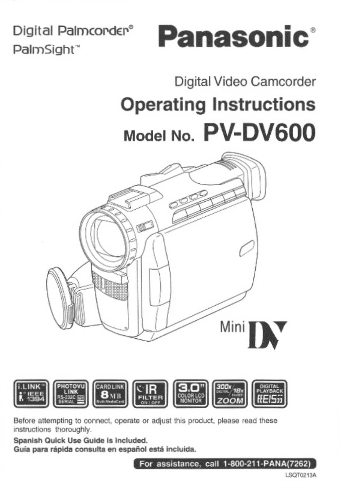 Panasonic PV-DV600 Operating Instruction