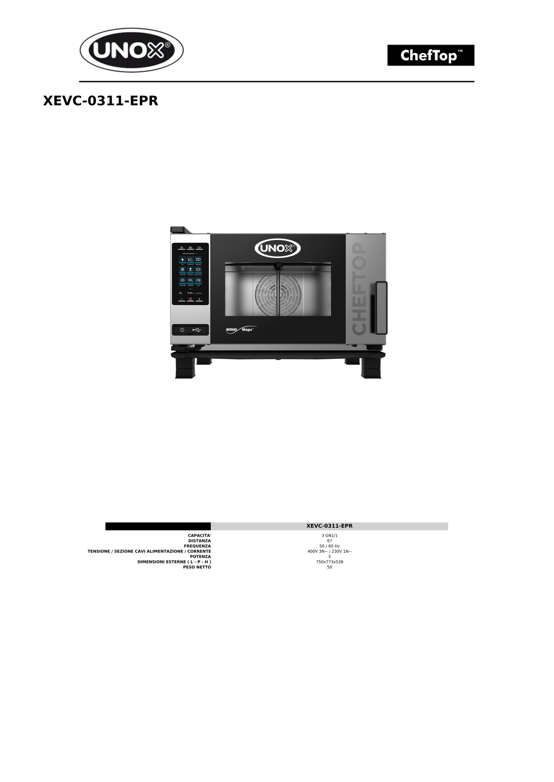 UNOX XEVC-0311-EPR Datasheet