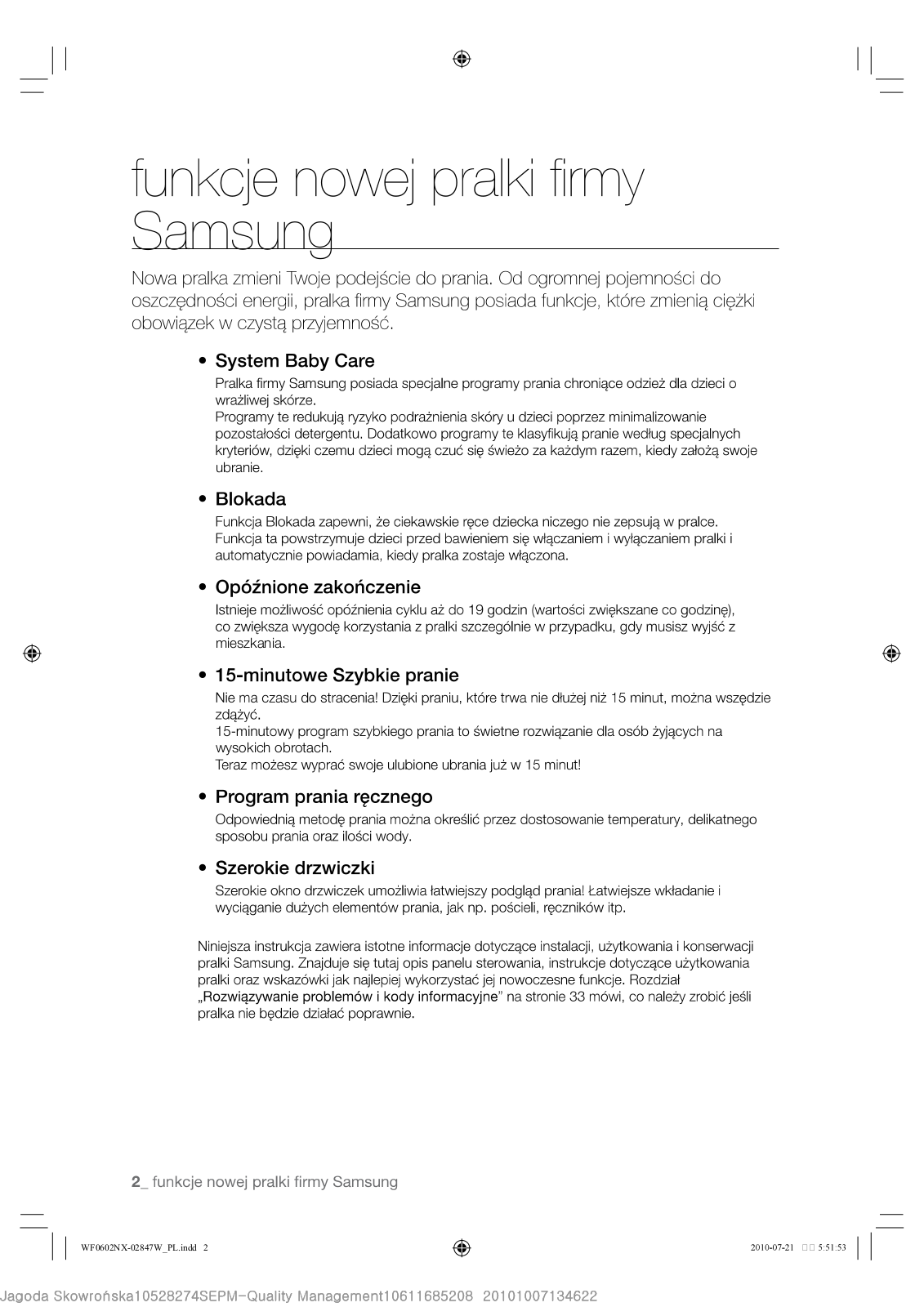 Samsung WF0600NXWG, WF0500NXWG User Manual