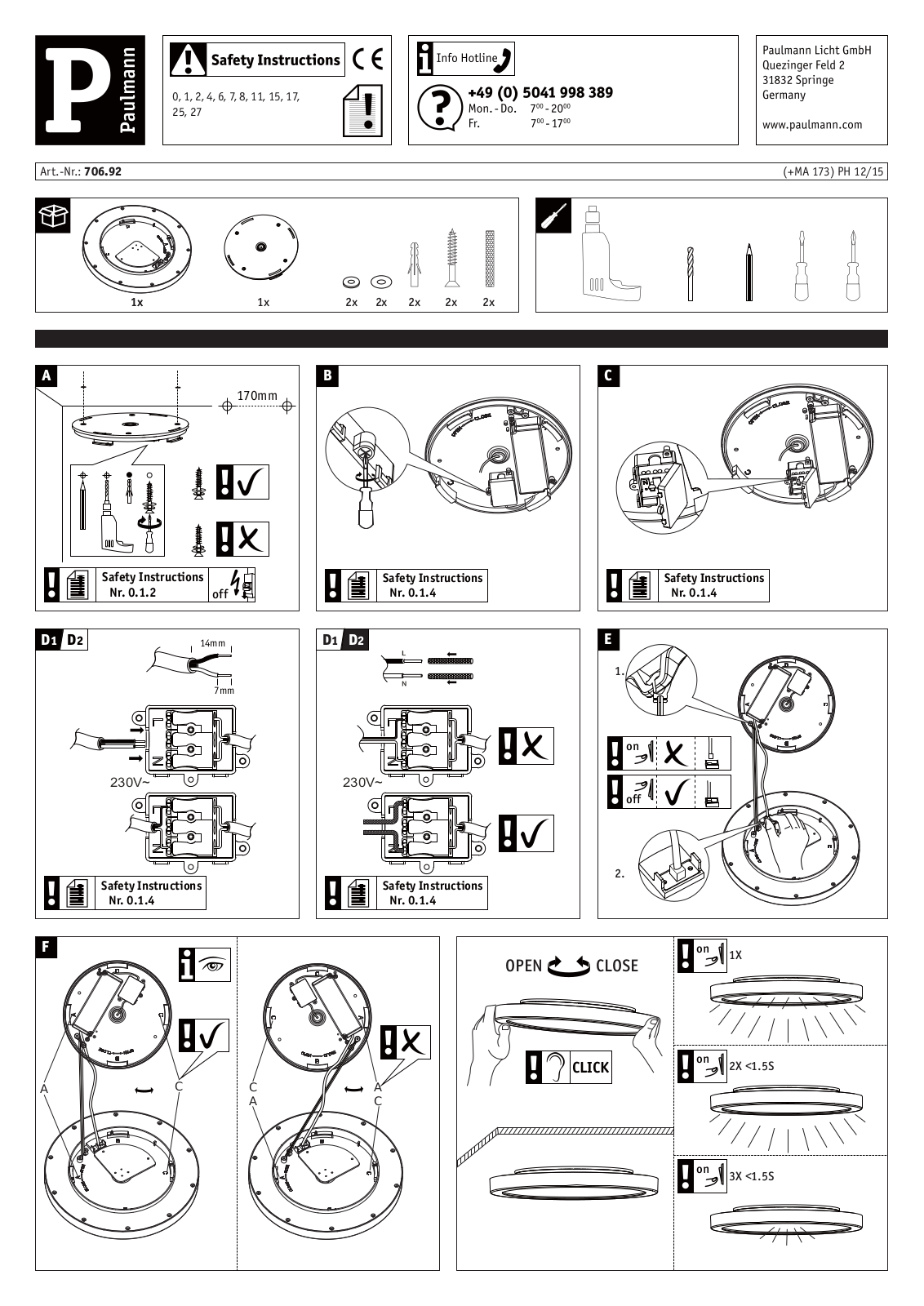 Paulmann 706.92 operation manual - ManualMachine.com