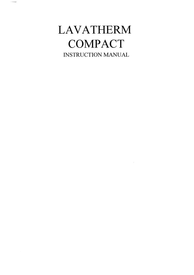 AEG Lavatherm Compact User Manual