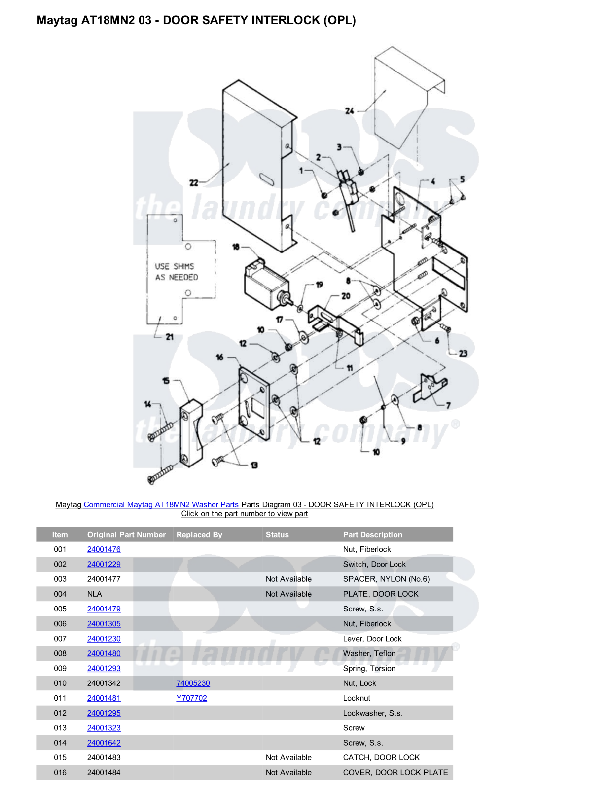 Maytag AT18MN2 Parts Diagram