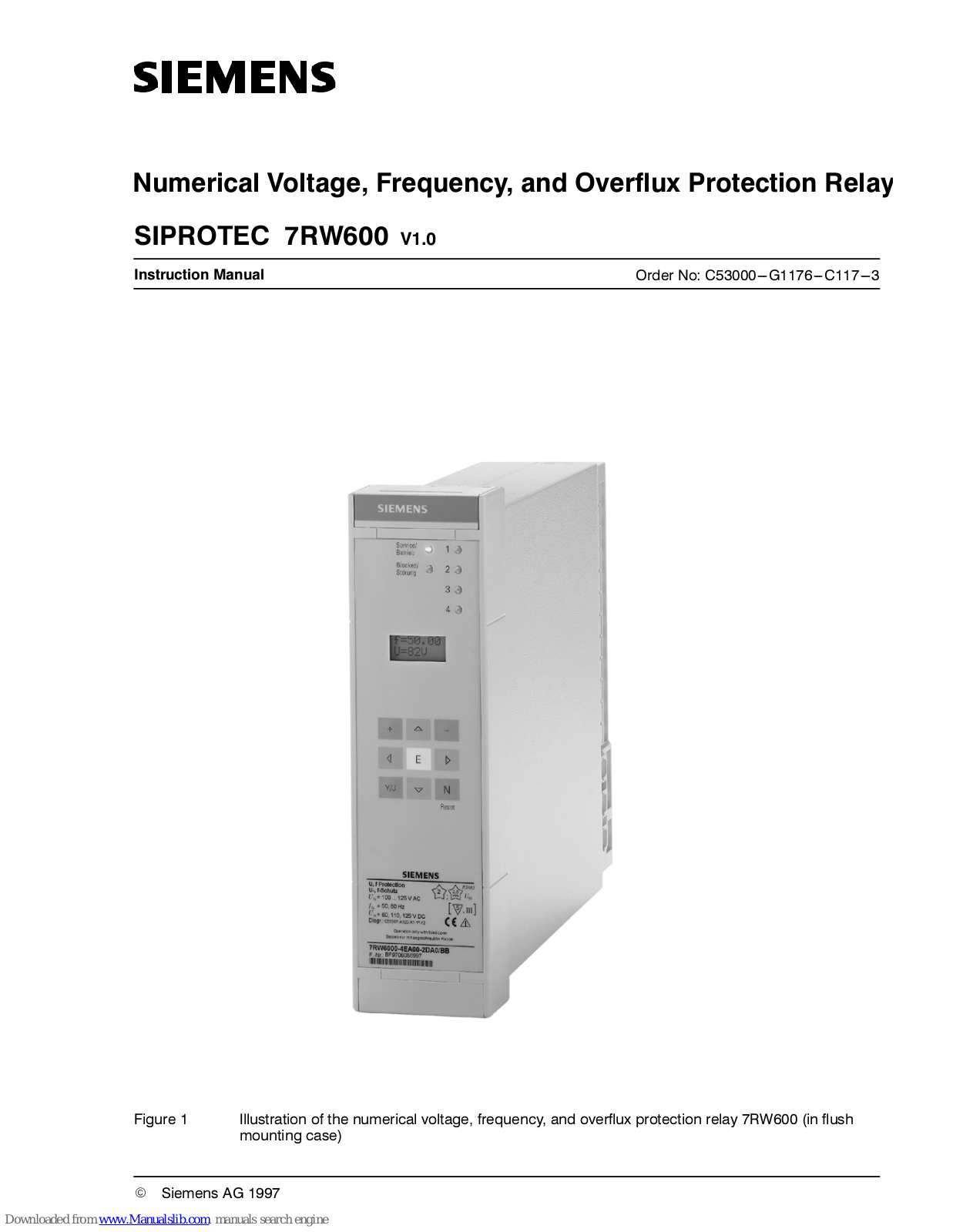 Siemens SIPROTEC 7RW600 Instruction Manual