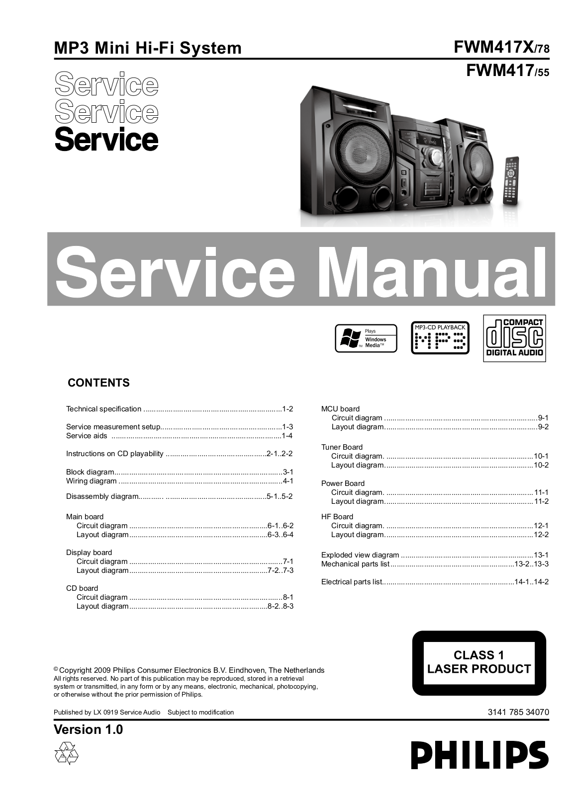 Philips FWM417X/78 Schematic