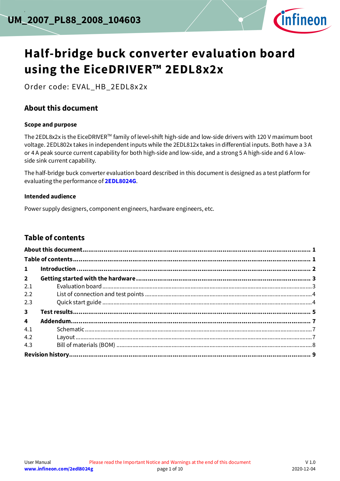 Infineon EiceDRIVER User Manual