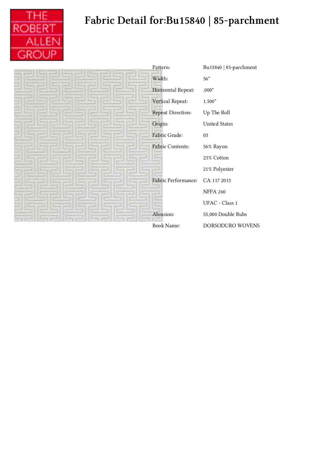 Duralee CRAL7265 Specifications - ManualMachine.com