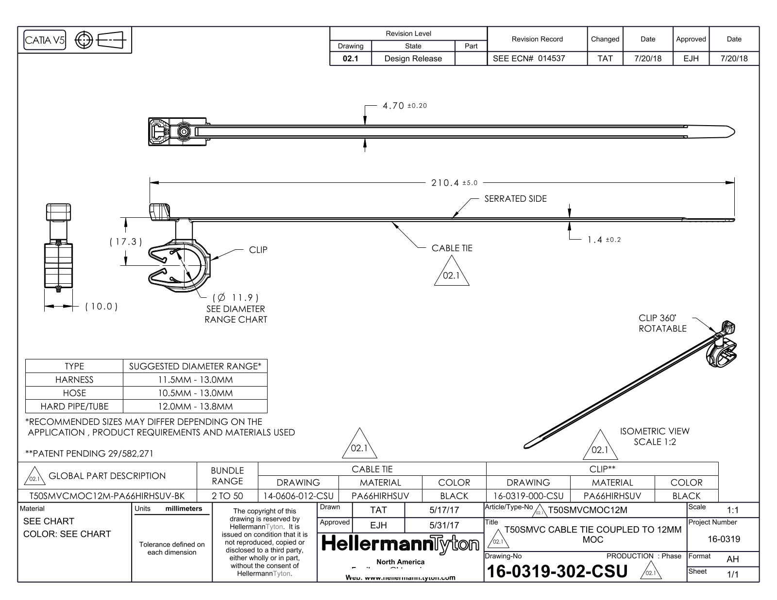 HellermannTyton T50SMVCMOC12M Reference Drawing - ManualMachine.com
