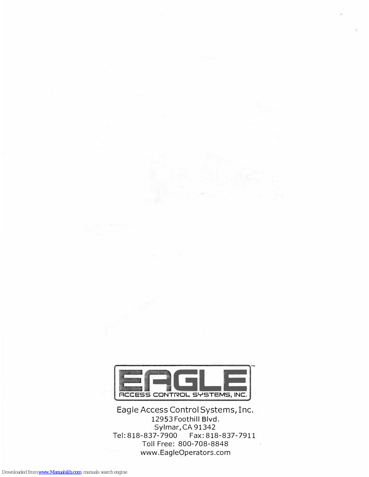 Eagle Access Control Systems Eagle I User Manual