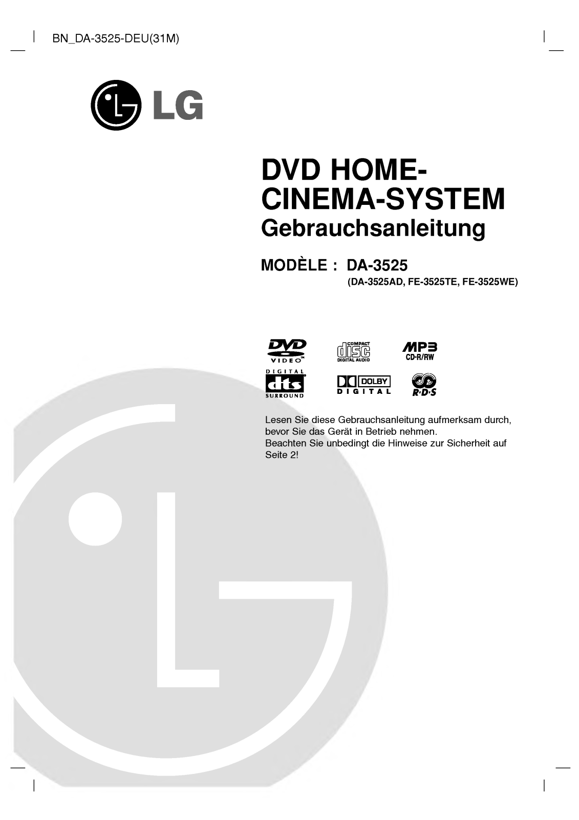 Lg DA-3525AD User Manual