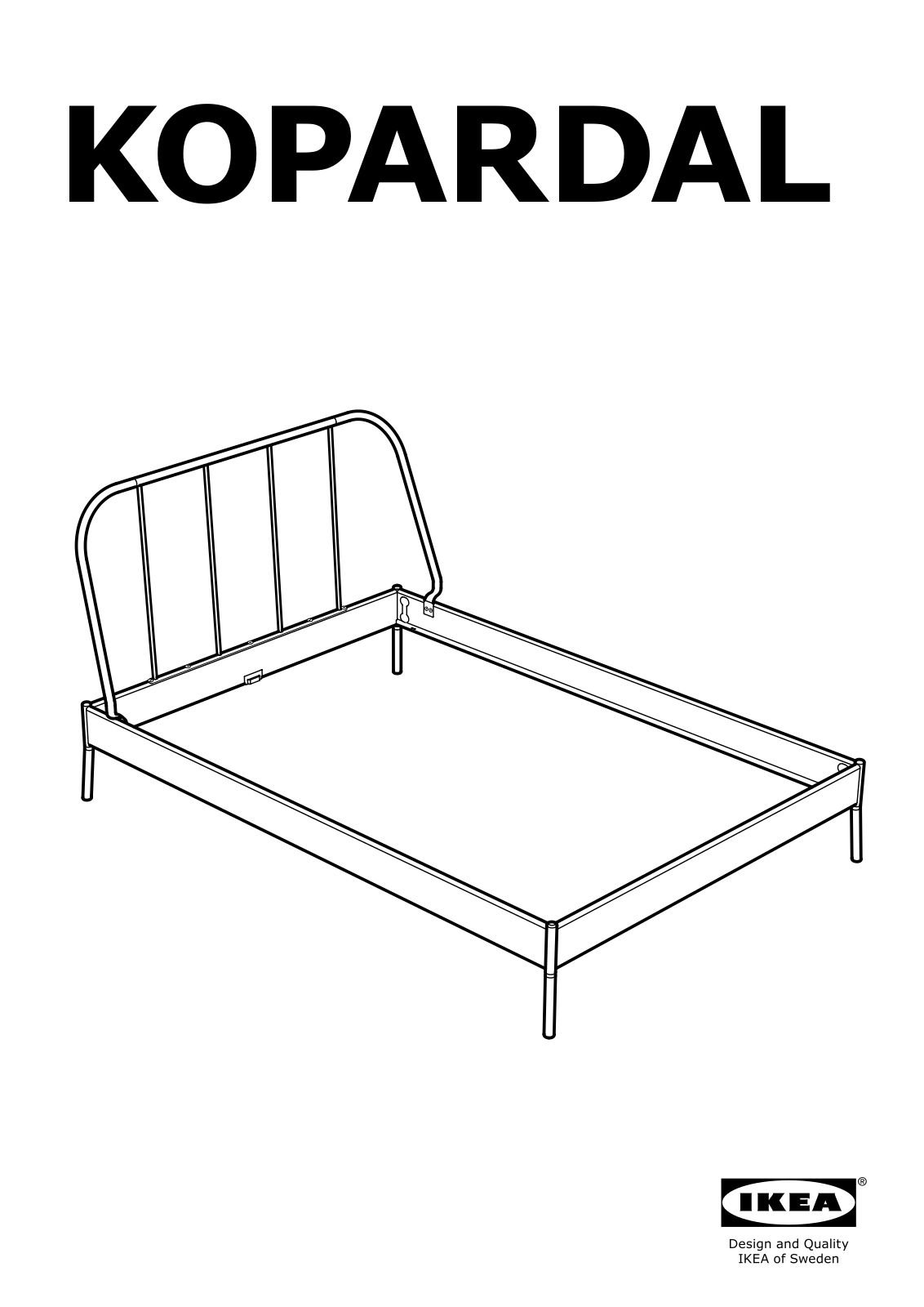 IKEA KOPARDAL Bed frame Assembly Instruction