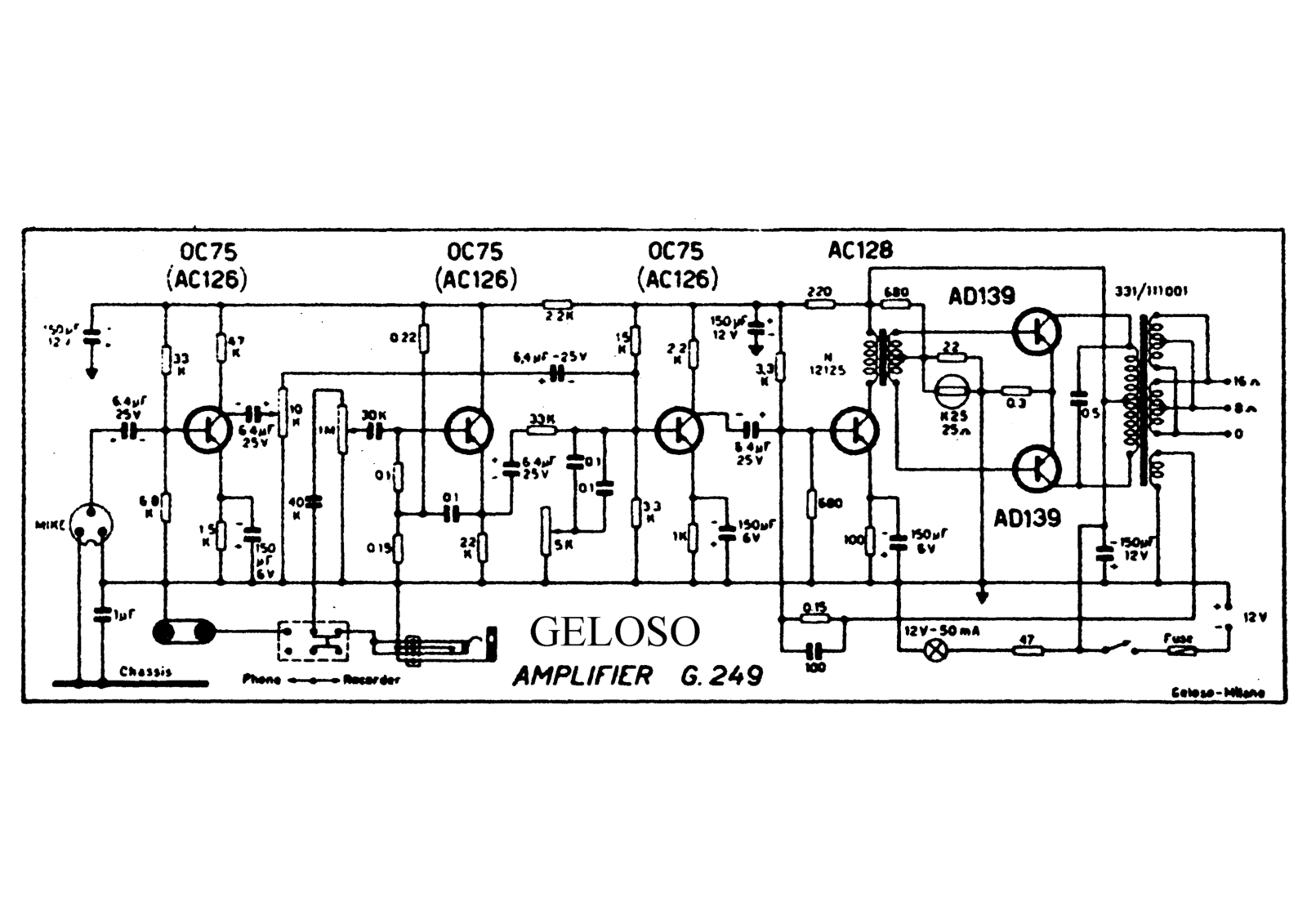 Geloso g249 schematic