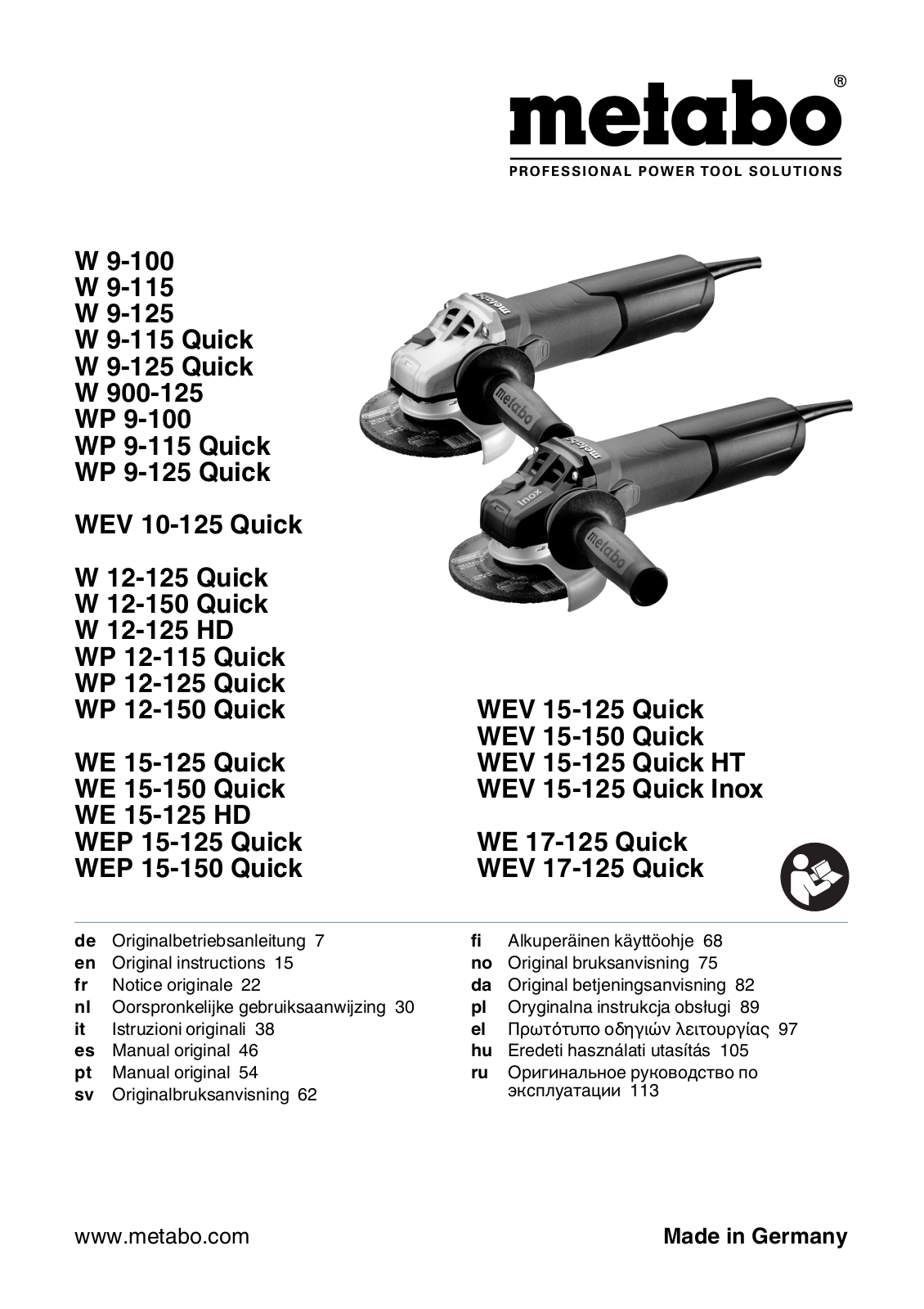 Metabo WP 9-100 User Manual