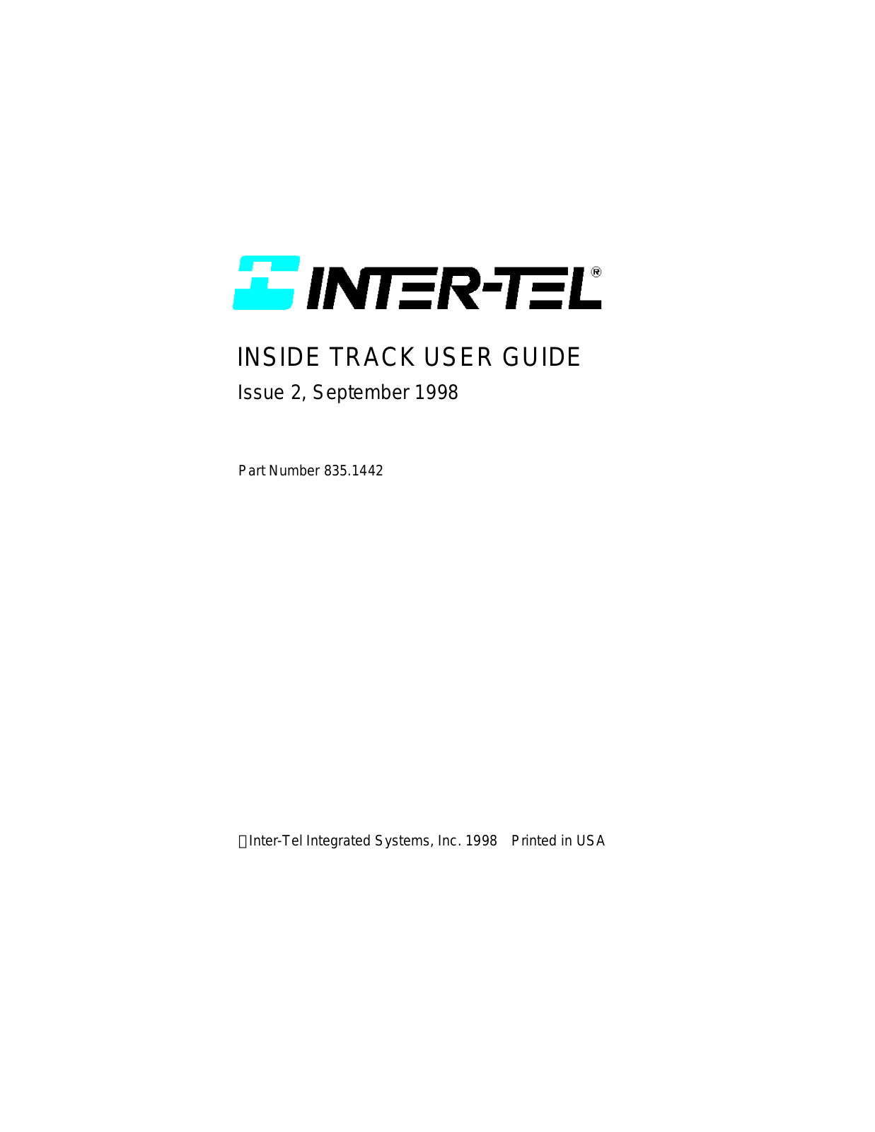 Inter-Tel Inside Track User Guide