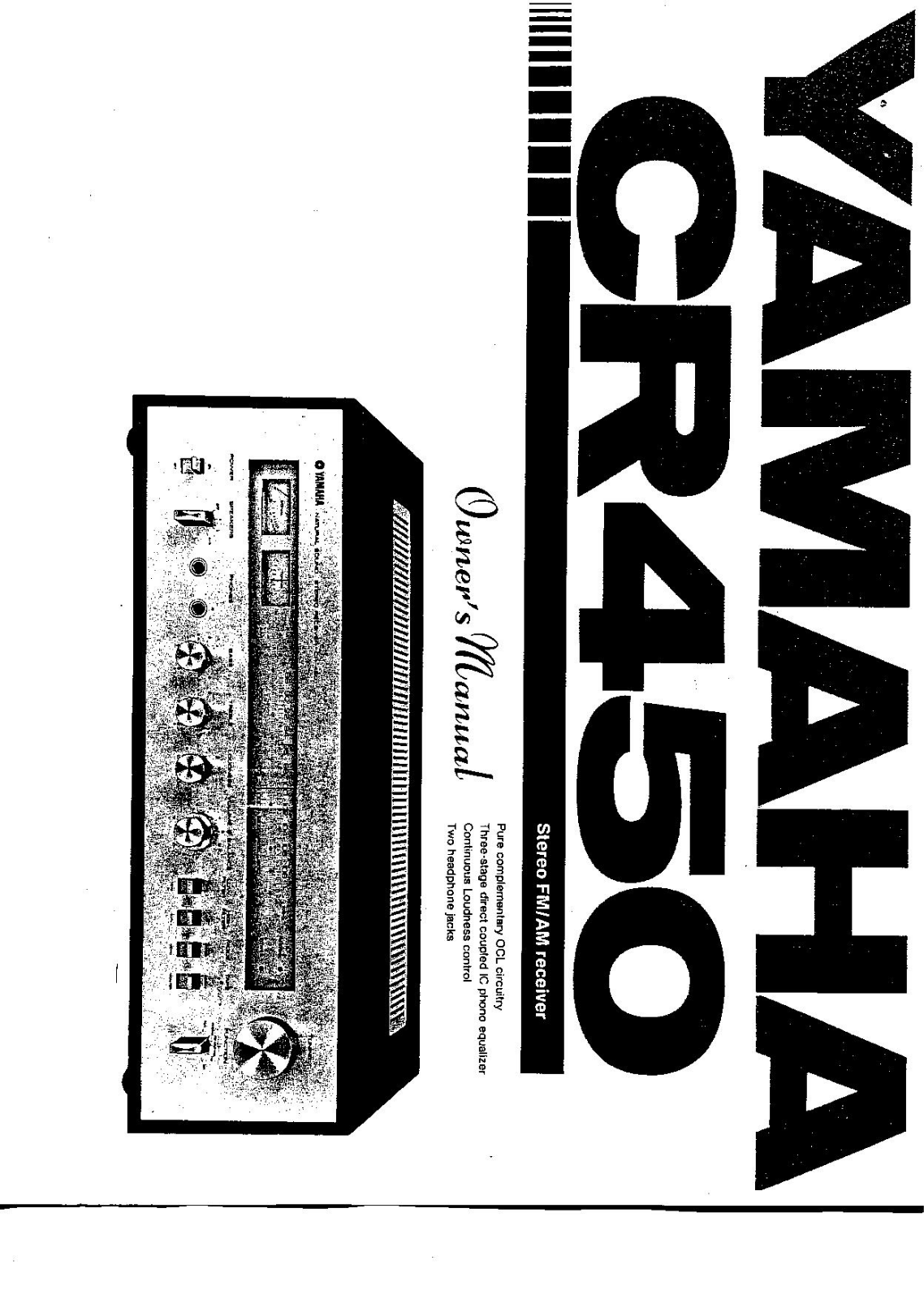 Yamaha CR-450 Owners manual