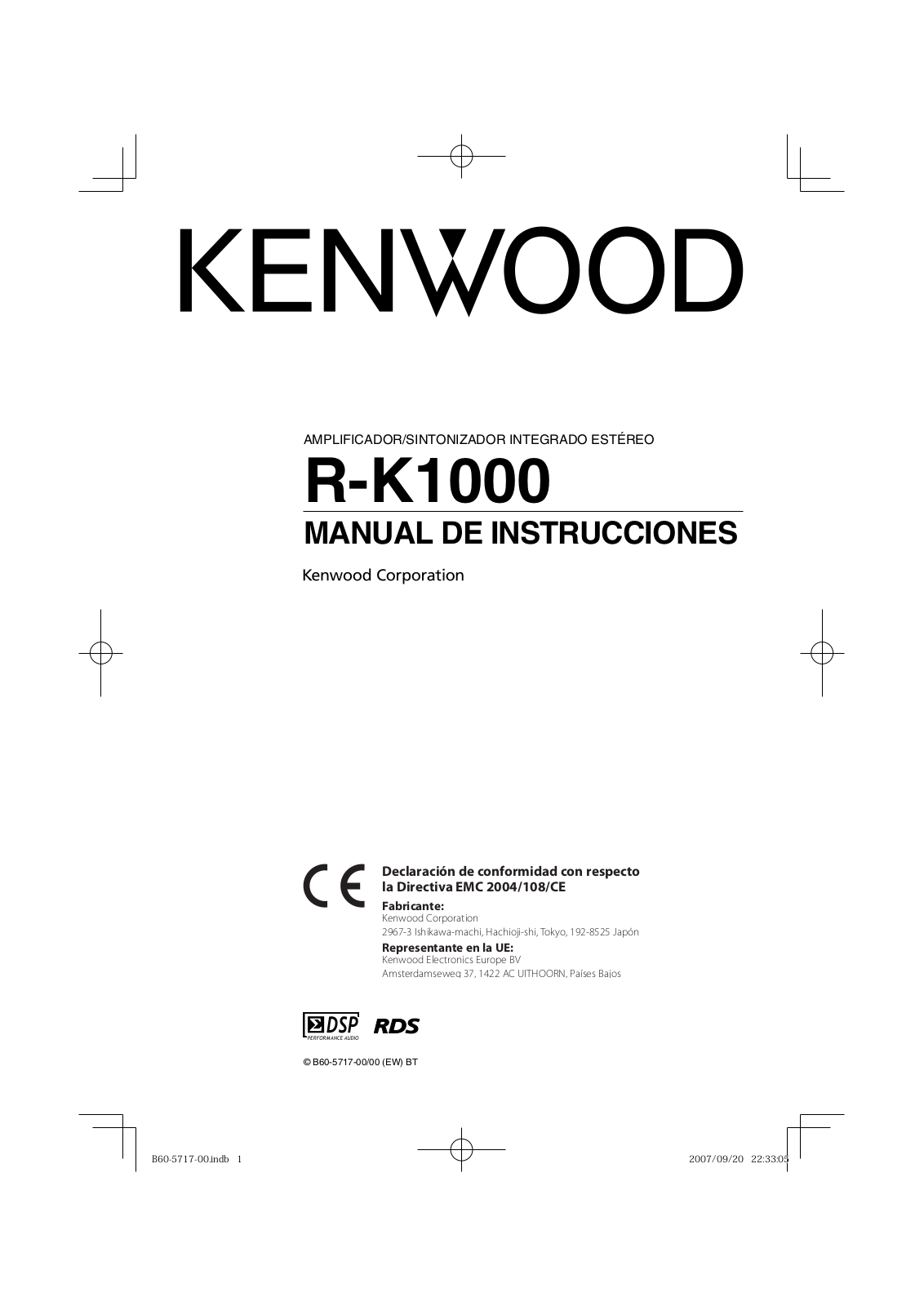 Kenwood R-K1000 User Manual