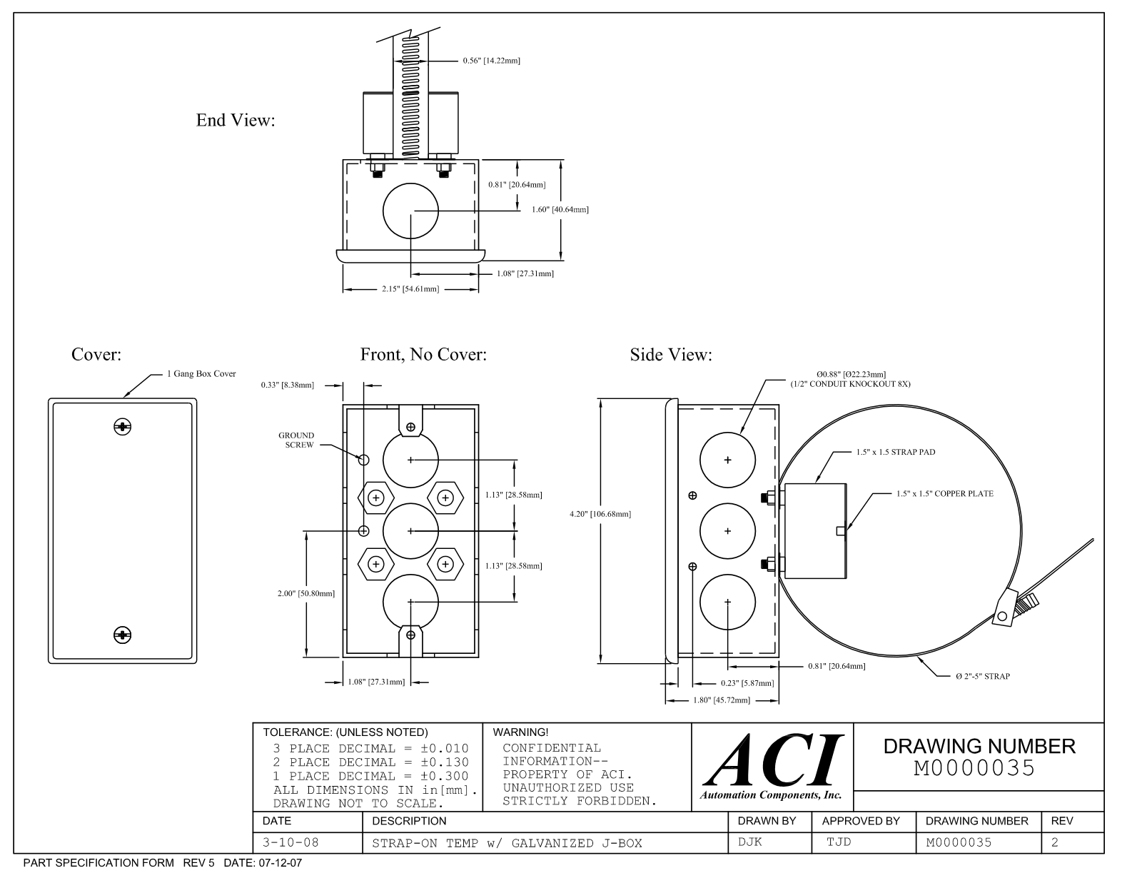 ACI-Automation Components A/1K-NI-S-GD Reference Drawing